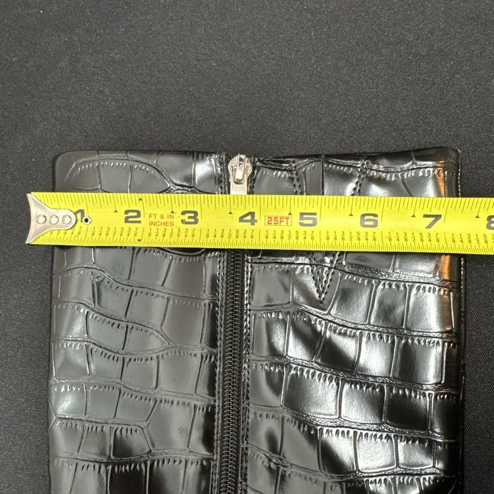 Marc Fisher Boots  Black Tall LTD‎ Giancarlo 2 Crocodile Women's sz 8.5